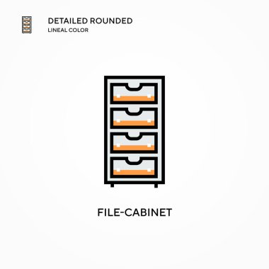 Dosya kabinesi vektör simgesi. Modern vektör illüstrasyon kavramları. Düzenlemesi ve kişiselleştirmesi kolay.