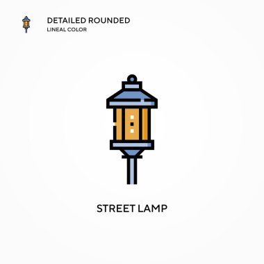 Sokak lambası vektör simgesi. Modern vektör illüstrasyon kavramları. Düzenlemesi ve kişiselleştirmesi kolay.