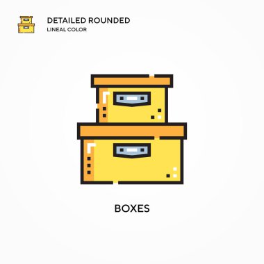Kutu vektör simgesi. Modern vektör illüstrasyon kavramları. Düzenlemesi ve kişiselleştirmesi kolay.