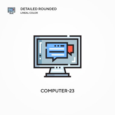 Bilgisayar-23 vektör simgesi. Modern vektör illüstrasyon kavramları. Düzenlemesi ve kişiselleştirmesi kolay.