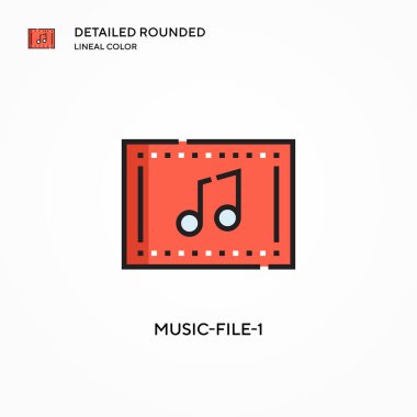 Müzik dosyası-1 vektör simgesi. Modern vektör illüstrasyon kavramları. Düzenlemesi ve kişiselleştirmesi kolay.
