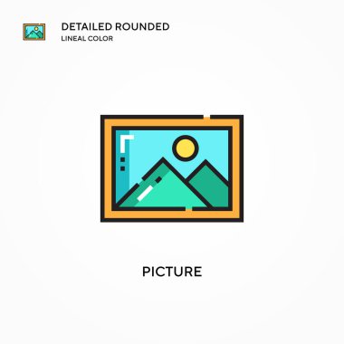 Resim vektör simgesi. Modern vektör illüstrasyon kavramları. Düzenlemesi ve kişiselleştirmesi kolay.