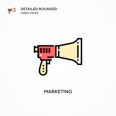 Pazarlama vektör simgesi. Modern vektör illüstrasyon kavramları. Düzenlemesi ve kişiselleştirmesi kolay.