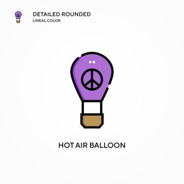 Sıcak hava balonu vektör simgesi. Modern vektör illüstrasyon kavramları. Düzenlemesi ve kişiselleştirmesi kolay.