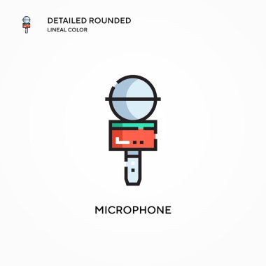 Mikrofon vektör simgesi. Modern vektör illüstrasyon kavramları. Düzenlemesi ve kişiselleştirmesi kolay.