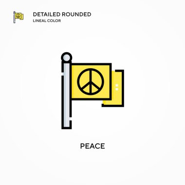 Barış vektör simgesi. Modern vektör illüstrasyon kavramları. Düzenlemesi ve kişiselleştirmesi kolay.