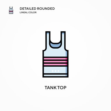 Tank üst vektör simgesi. Modern vektör illüstrasyon kavramları. Düzenlemesi ve kişiselleştirmesi kolay.