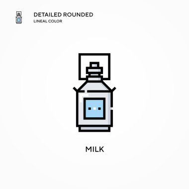 Süt vektörü simgesi. Modern vektör illüstrasyon kavramları. Düzenlemesi ve kişiselleştirmesi kolay.