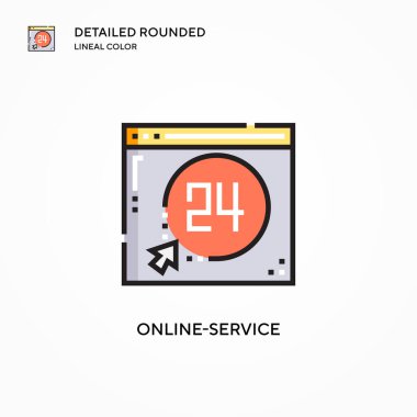 Çevrimiçi vektör simgesi. Modern vektör illüstrasyon kavramları. Düzenlemesi ve kişiselleştirmesi kolay.