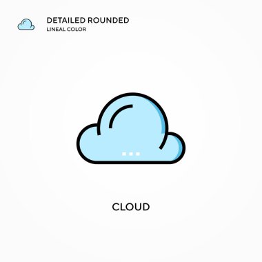 Bulut vektör simgesi. Modern vektör illüstrasyon kavramları. Düzenlemesi ve kişiselleştirmesi kolay.