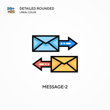 Mesaj-2 vektör simgesi. Modern vektör illüstrasyon kavramları. Düzenlemesi ve kişiselleştirmesi kolay.