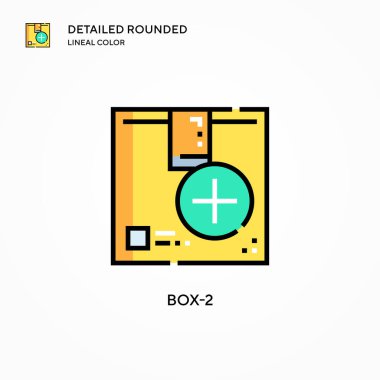 Kutu-2 vektör simgesi. Modern vektör illüstrasyon kavramları. Düzenlemesi ve kişiselleştirmesi kolay.