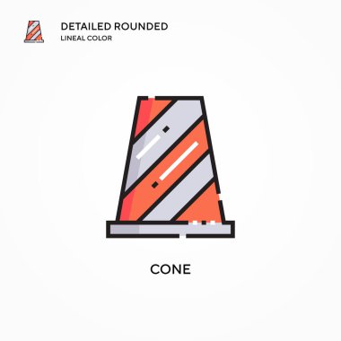 Koni vektör simgesi. Modern vektör illüstrasyon kavramları. Düzenlemesi ve kişiselleştirmesi kolay.