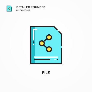 Dosya vektör simgesi. Modern vektör illüstrasyon kavramları. Düzenlemesi ve kişiselleştirmesi kolay.