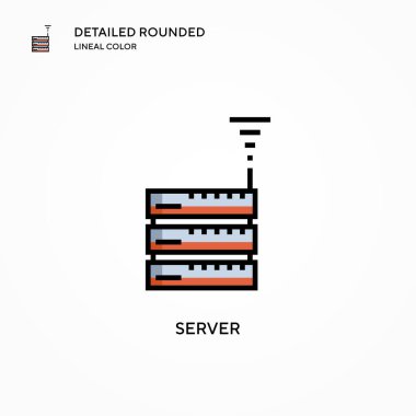 Sunucu vektör simgesi. Modern vektör illüstrasyon kavramları. Düzenlemesi ve kişiselleştirmesi kolay.