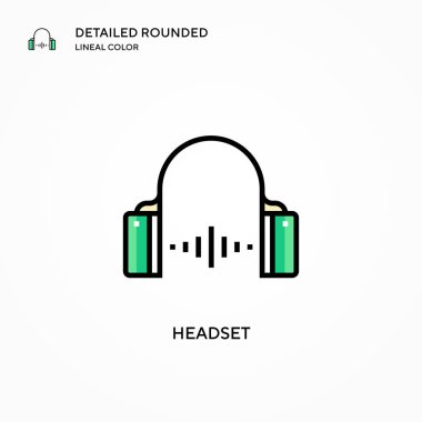 Kulaklık vektör simgesi. Modern vektör illüstrasyon kavramları. Düzenlemesi ve kişiselleştirmesi kolay.