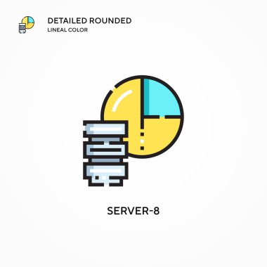 Sunucu-8 vektör simgesi. Modern vektör illüstrasyon kavramları. Düzenlemesi ve kişiselleştirmesi kolay.