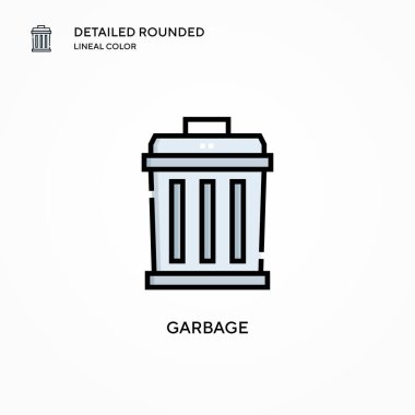 Çöp vektörü simgesi. Modern vektör illüstrasyon kavramları. Düzenlemesi ve kişiselleştirmesi kolay.