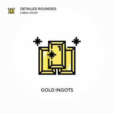 Gold Ingots vektör simgesi. Modern vektör illüstrasyon kavramları. Düzenlemesi ve kişiselleştirmesi kolay.