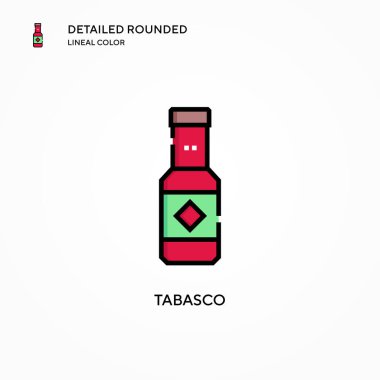 Tabasco vektör simgesi. Modern vektör illüstrasyon kavramları. Düzenlemesi ve kişiselleştirmesi kolay.