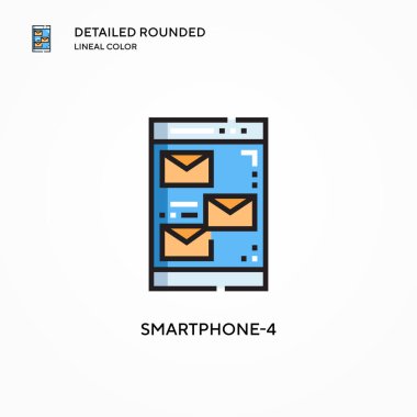Akıllı Telefon-4 vektör simgesi. Modern vektör illüstrasyon kavramları. Düzenlemesi ve kişiselleştirmesi kolay.