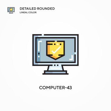 Bilgisayar-43 vektör simgesi. Modern vektör illüstrasyon kavramları. Düzenlemesi ve kişiselleştirmesi kolay.
