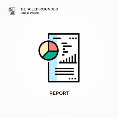 Vektör simgesini rapor et. Modern vektör illüstrasyon kavramları. Düzenlemesi ve kişiselleştirmesi kolay.