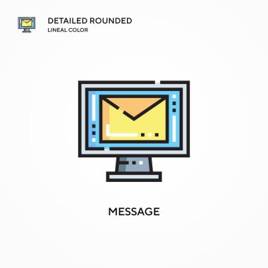 Mesaj vektör simgesi. Modern vektör illüstrasyon kavramları. Düzenlemesi ve kişiselleştirmesi kolay.