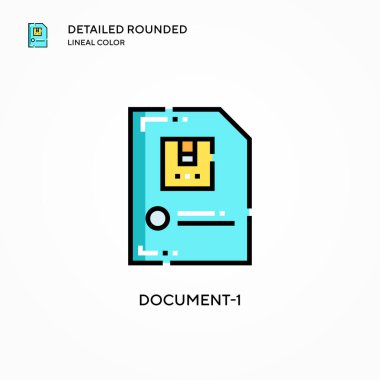 Belge-1 vektör simgesi. Modern vektör illüstrasyon kavramları. Düzenlemesi ve kişiselleştirmesi kolay.