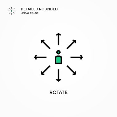 Vektör simgesini döndür. Modern vektör illüstrasyon kavramları. Düzenlemesi ve kişiselleştirmesi kolay.
