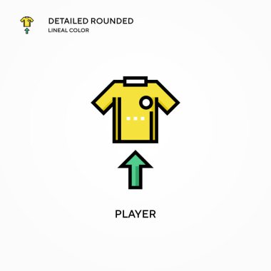 Oyuncu vektör simgesi. Modern vektör illüstrasyon kavramları. Düzenlemesi ve kişiselleştirmesi kolay.