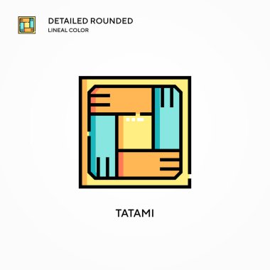 Tatami vektör simgesi. Modern vektör illüstrasyon kavramları. Düzenlemesi ve kişiselleştirmesi kolay.