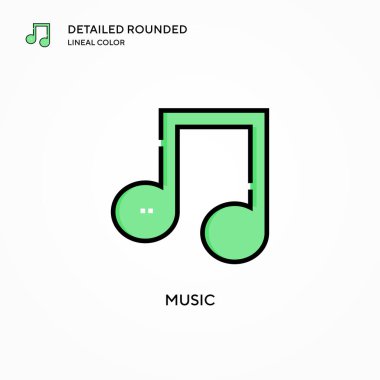 Müzik vektörü simgesi. Modern vektör illüstrasyon kavramları. Düzenlemesi ve kişiselleştirmesi kolay.