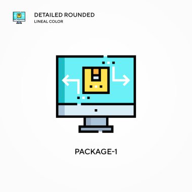 Paket-1 vektör simgesi. Modern vektör illüstrasyon kavramları. Düzenlemesi ve kişiselleştirmesi kolay.