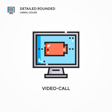 Video-çağrı vektör simgesi. Modern vektör illüstrasyon kavramları. Düzenlemesi ve kişiselleştirmesi kolay.
