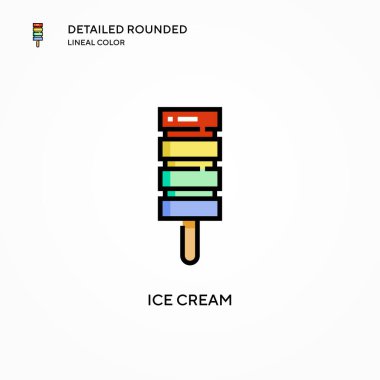 Dondurma vektör simgesi. Modern vektör illüstrasyon kavramları. Düzenlemesi ve kişiselleştirmesi kolay.