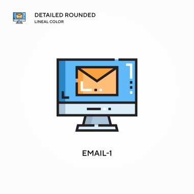 E- posta-1 vektör simgesi. Modern vektör illüstrasyon kavramları. Düzenlemesi ve kişiselleştirmesi kolay.