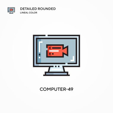 Bilgisayar-49 vektör simgesi. Modern vektör illüstrasyon kavramları. Düzenlemesi ve kişiselleştirmesi kolay.