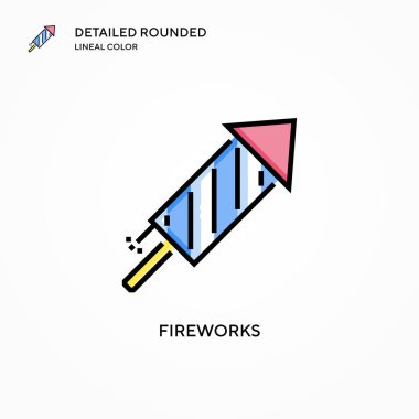 Havai fişek vektör simgesi. Modern vektör illüstrasyon kavramları. Düzenlemesi ve kişiselleştirmesi kolay.