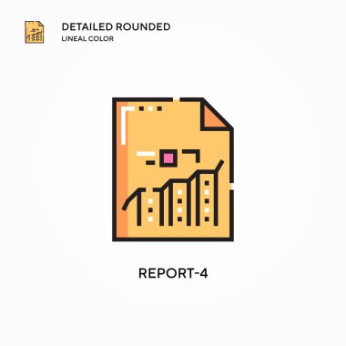Rapor-4 vektör simgesi. Modern vektör illüstrasyon kavramları. Düzenlemesi ve kişiselleştirmesi kolay.