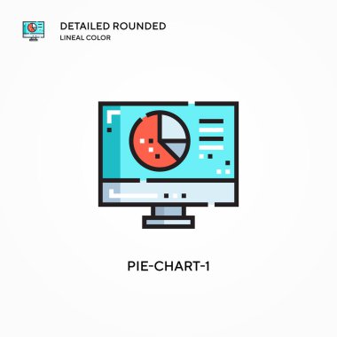 Pie-chart-1 vektör simgesi. Modern vektör illüstrasyon kavramları. Düzenlemesi ve kişiselleştirmesi kolay.