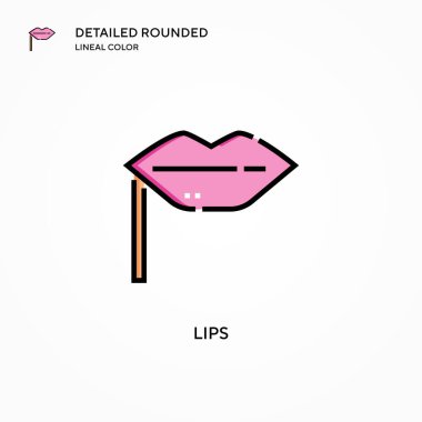Dudak vektör simgesi. Modern vektör illüstrasyon kavramları. Düzenlemesi ve kişiselleştirmesi kolay.