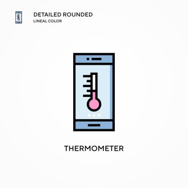 Termometre vektör simgesi. Modern vektör illüstrasyon kavramları. Düzenlemesi ve kişiselleştirmesi kolay.