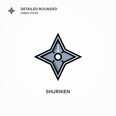 Shuriken vektör simgesi. Modern vektör illüstrasyon kavramları. Düzenlemesi ve kişiselleştirmesi kolay.