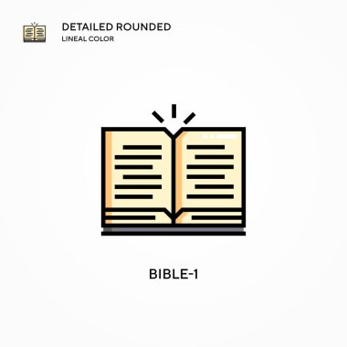 İncil-1 vektör simgesi. Modern vektör illüstrasyon kavramları. Düzenlemesi ve kişiselleştirmesi kolay.