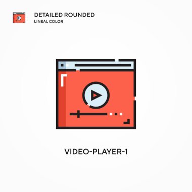 Video-oyuncu-1 vektör simgesi. Modern vektör illüstrasyon kavramları. Düzenlemesi ve kişiselleştirmesi kolay.