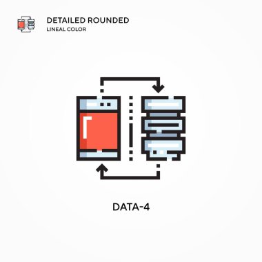 Veri-4 vektör simgesi. Modern vektör illüstrasyon kavramları. Düzenlemesi ve kişiselleştirmesi kolay.