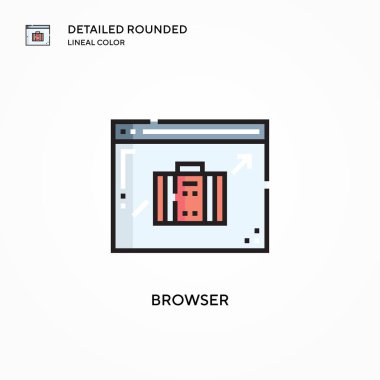 Tarayıcı vektör simgesi. Modern vektör illüstrasyon kavramları. Düzenlemesi ve kişiselleştirmesi kolay.