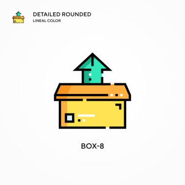 Kutu-8 vektör simgesi. Modern vektör illüstrasyon kavramları. Düzenlemesi ve kişiselleştirmesi kolay.