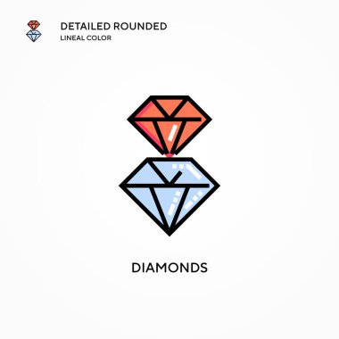 Elmas vektör simgesi. Modern vektör illüstrasyon kavramları. Düzenlemesi ve kişiselleştirmesi kolay.